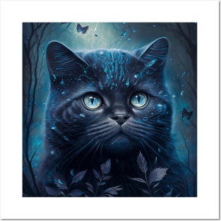 Black British Shorthair Wonderland Posters and Art